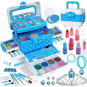 Kids Makeup Kit Toys for Girls, Teensymic Girl Toys 60PCS Real Washable Makeup
